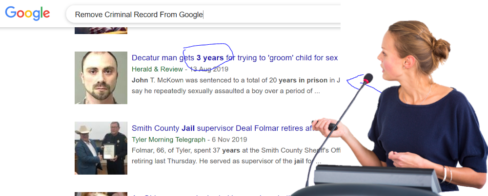 Remove criminal convictions from Google